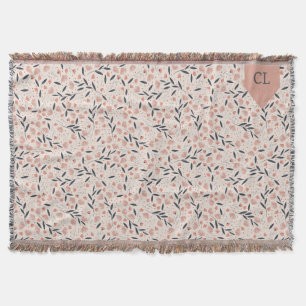 Couverture Fleurs roses et bleues Cottagecore rustique