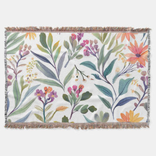 Couverture Fleurs sauvages colorées   Aquarelle florale magni