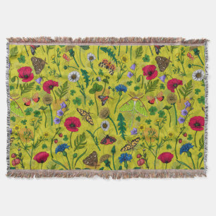 Couverture Fleurs sauvages et papillons de nuit en vert