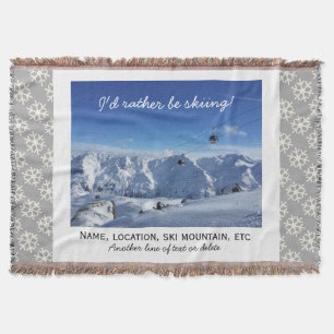 Couverture Flocon de neige fait sur commande de photo de ski