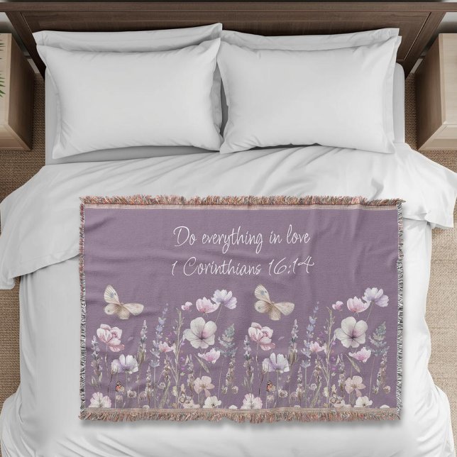 Couverture Floral Bible Verse Throw Blanket (Créateur téléchargé)
