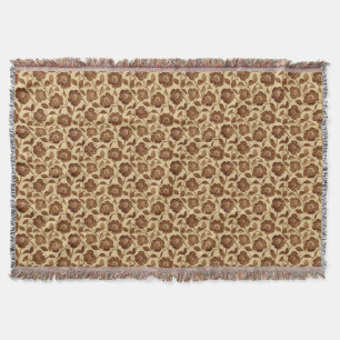 Couverture Floral Brown