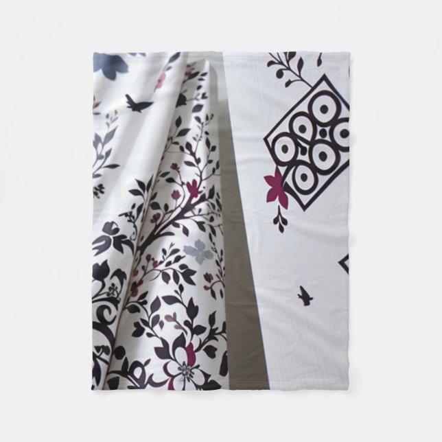 Couverture florale blanche noire (Devant)
