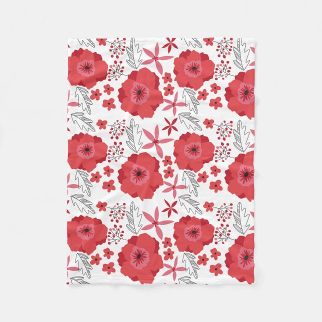 Couverture florale d'ouatine de pavot rouge (Devant)