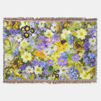 Couverture florale multicolore