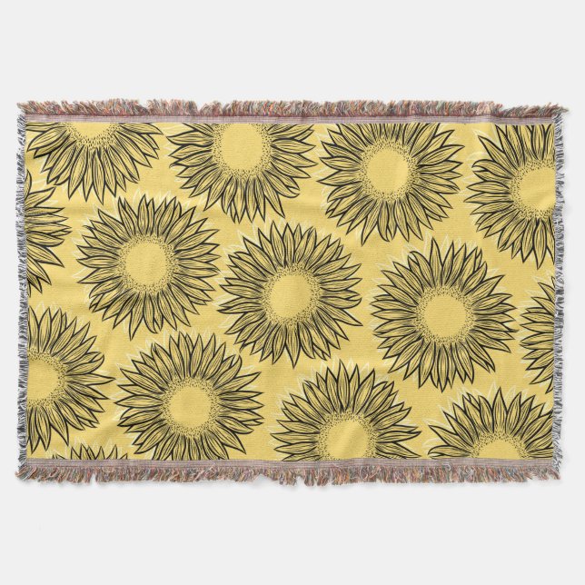 Couverture Flore Rustique Tournesol Main tiré (Devant)