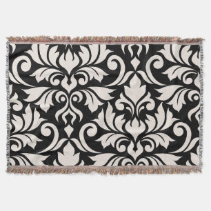 Couverture Flourissant Damask Art I Cream sur Black