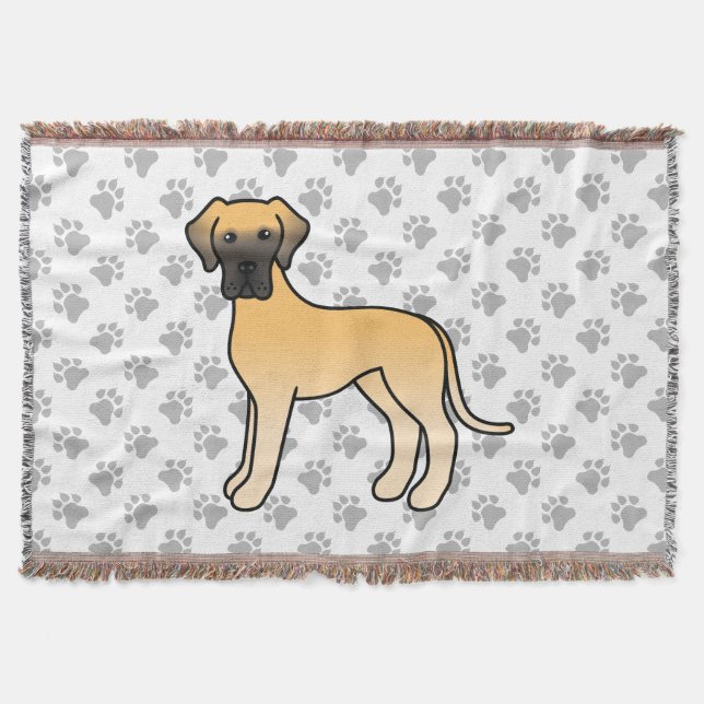 Couverture Foi Great Dane mignon chien de dessin (Devant)