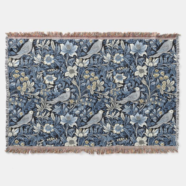 Couverture Fond d'écran Motif William Morris Blue Foliage (Devant)