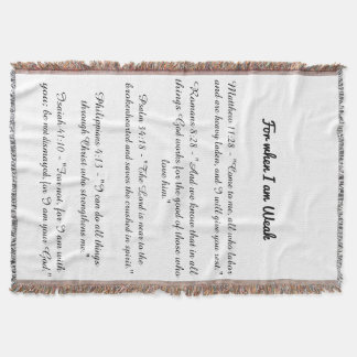 Couverture For when I am weak bible verse blanket
