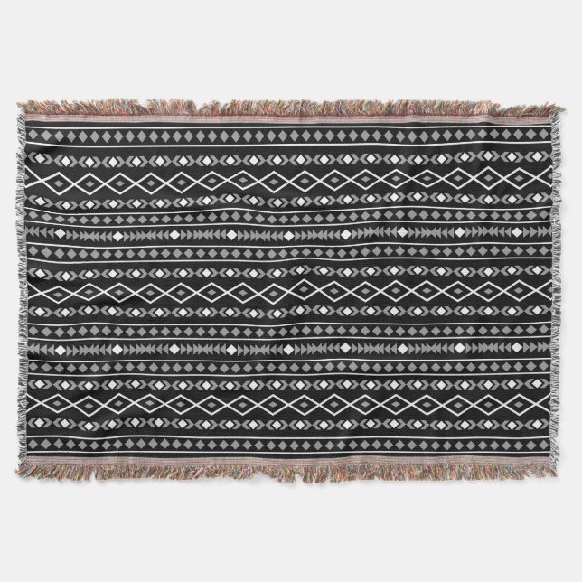 Couverture Formes Aztec Motif gris noir (Devant)