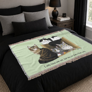 Couverture Foyers à chats multiples Vert Drôle