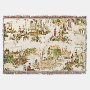 Couverture Français Creme Toile Chinoiserie Style Rustique