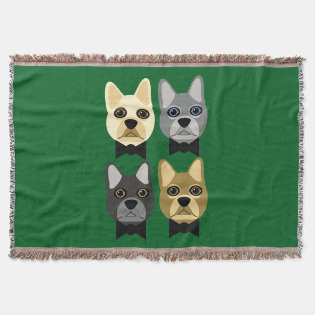 Couverture French Bulldogs Green (Devant)