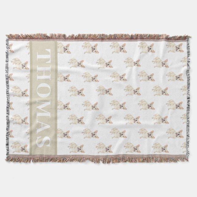 Couverture Frenchie personnalisé (Fawn Tan Crème) (Devant)