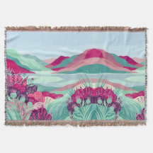 Couverture Fuchsia Menthe Loch Highland