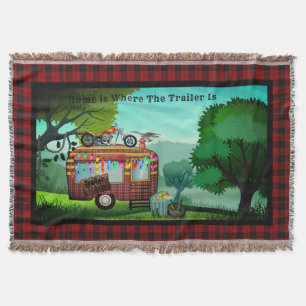 Couverture Fun Camper Trailer Accueil Mat Maison Est Où