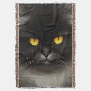 Couverture Funny Fluffeux noir Perse noir chaton visage