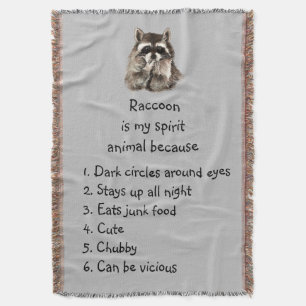 Couverture Funny Raccoon Spirit Animal Humour mignon Aquarell