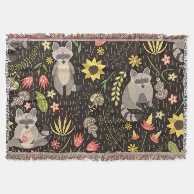 Couverture Funny Raccoons Vintage Illustration Motif (Devant)