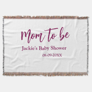 Couverture Futur maman baby shower nom date rose simple minim