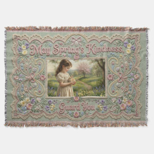Couverture Garde de bonté du printemps Broderie fausse person