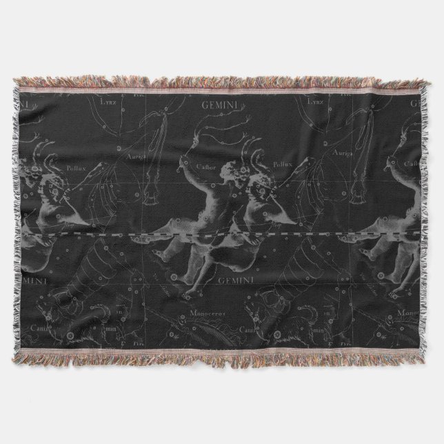 Couverture Gemini Constellation Hevelius 1690 sur Noir (Devant)