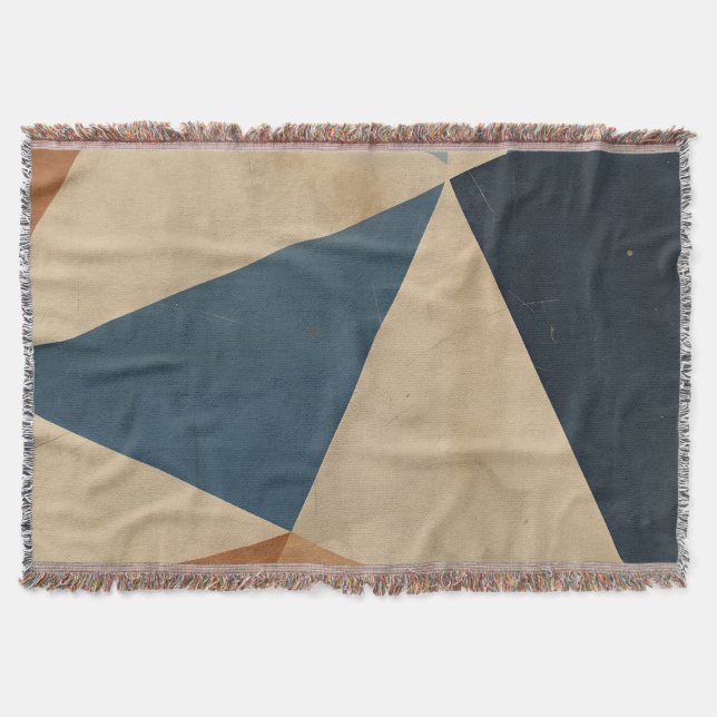 Couverture Geometric Pattern in Blues, Tans, and Rust (Devant)
