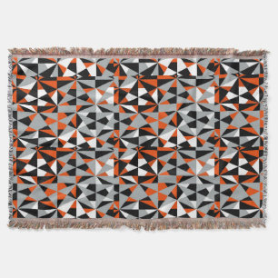 Couverture Géométrique Gras Rétro Funky Orange Gris Noir Blan