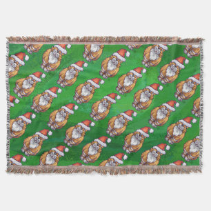 Couverture Ginger Chat Noël Sur Vert