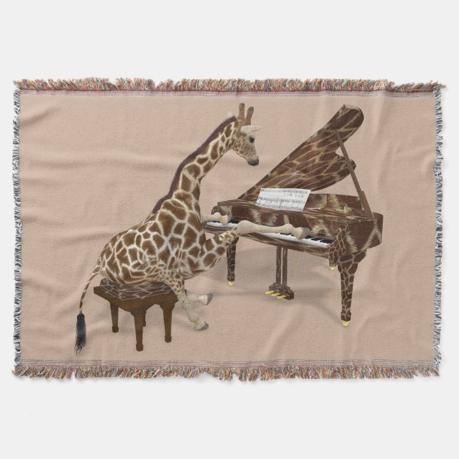Couverture Giraffe douce Jouer Grand Piano (Devant)