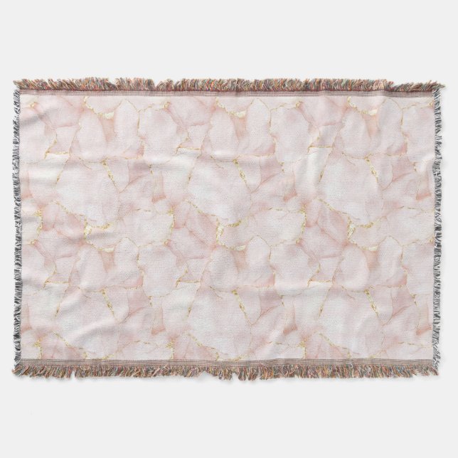 Couverture Gold Blush Pink Rose Petals Floral   (Devant)