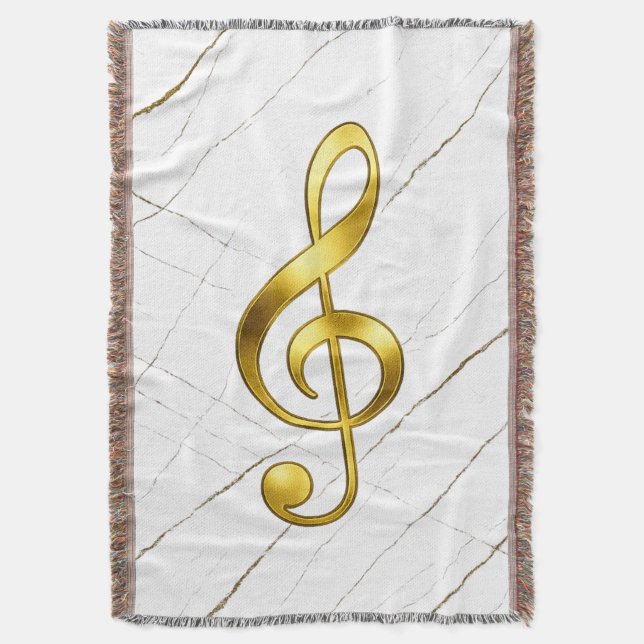 Couverture Gold Treble Clef Marble Home Decor (devant Vertical)