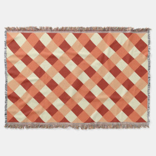 Couverture Grand Buffalo Check, rouille, terre cuite et crème