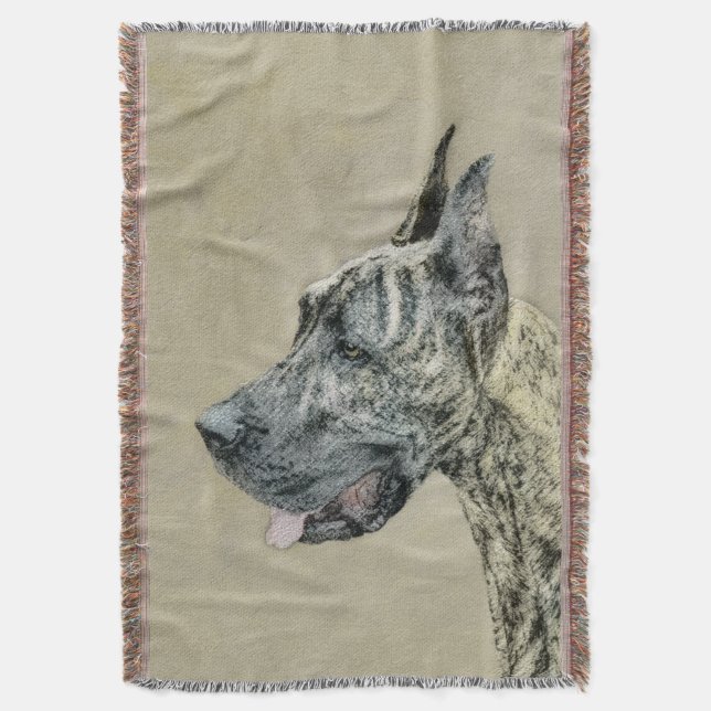 Couverture Grande Danse (Brindle) Peinture - Art Chien origin (devant Vertical)