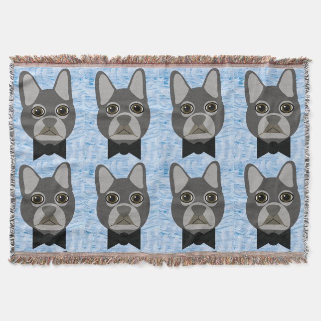 Couverture Gray French Bulldog, watercolor blue (Devant)