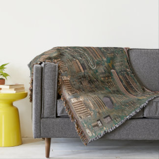 Couverture Green & Cooper Circuit Board Cotton Thon Blanket