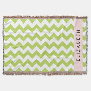 Couverture Green Zigzag, Green Chevron, Votre Nom