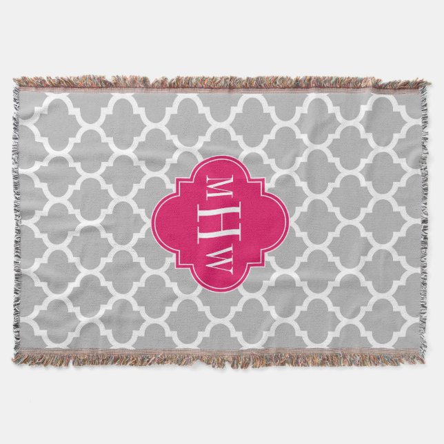 Couverture Grey Whats Marocain #5 Framboise 3 Monogramme init (Devant)