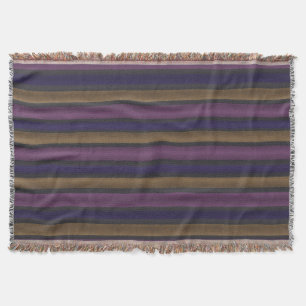 Couverture Gris pourpre jaune rose de rayures