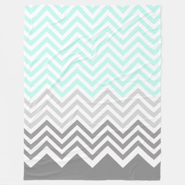couverture gris turquoise chevron (Devant)