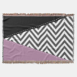 Couverture Gris Zigzag, Gris Chevron, Motif Zigzag, Violet