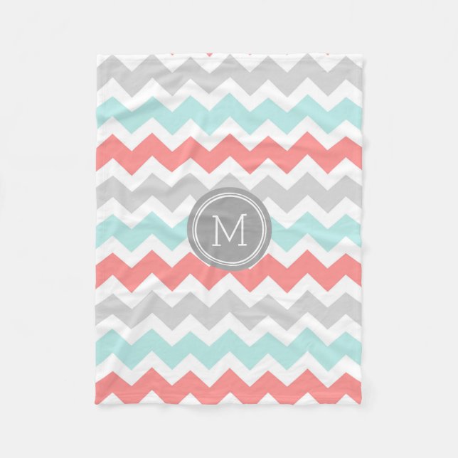 Couverture grise de corail de monogramme de motif (Devant)
