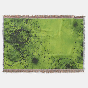 Couverture Grunge vert citron avec accents noirs