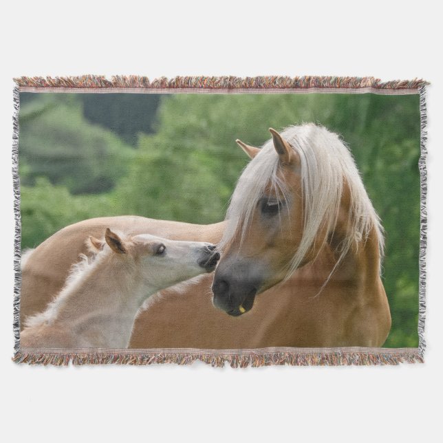 Couverture Haflinger Horses Foal Mare Cuddin, Doux (Devant)