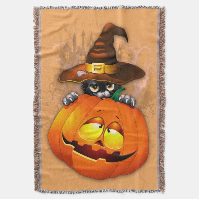 Couverture Halloween Cute Kitty Witch et ami Citrouille (devant Vertical)