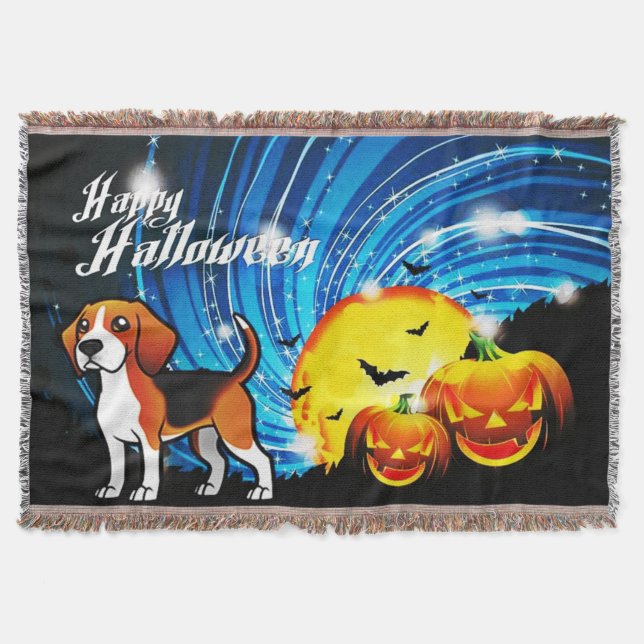 Couverture Halloween heureux beagle (Devant)