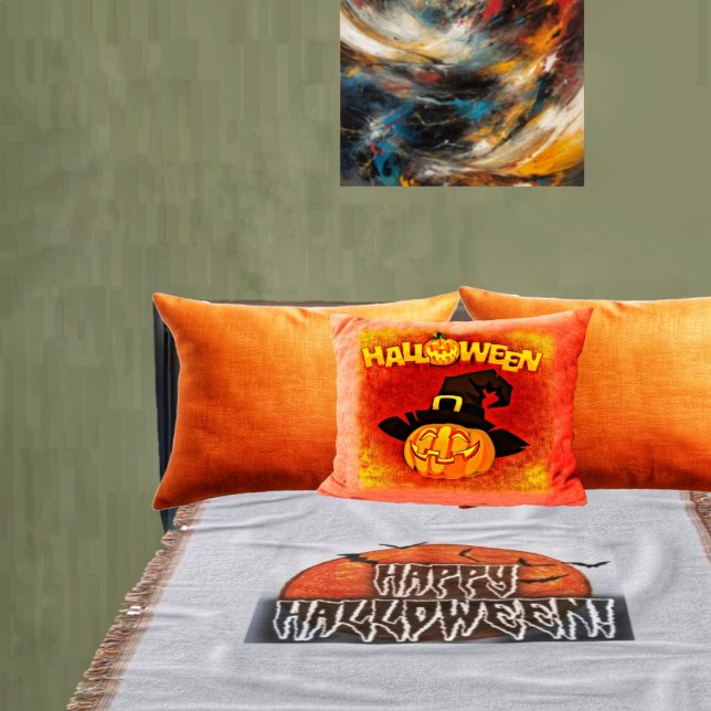 Couverture Halloween Moon-PG (This Halloween Moon Throw Blanket is attractive, and blends in well with your Halloween decor!)