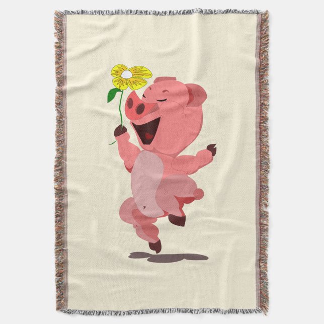 Couverture Happy Piglet Throw Blanket (devant Vertical)