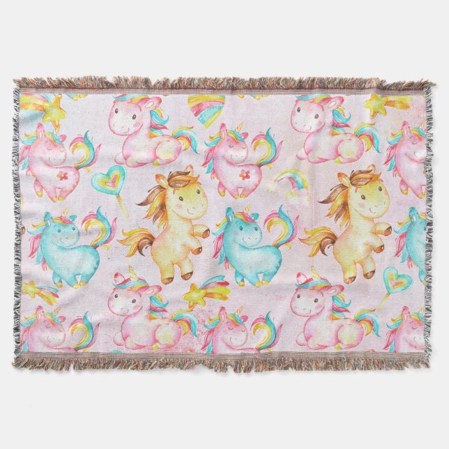 Couverture Happy Unicorns Motif-Unicorn Amour en rose (Devant)